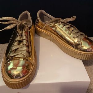 Gold shoes